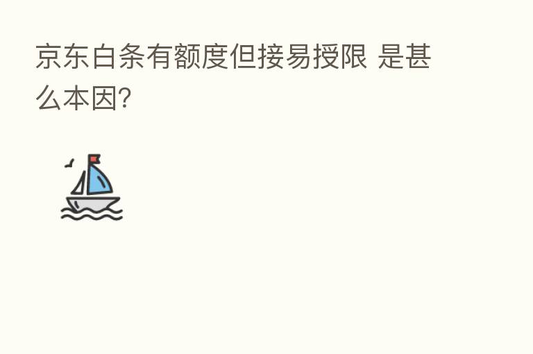 京东白条有额度但接易授限 是甚么本因?