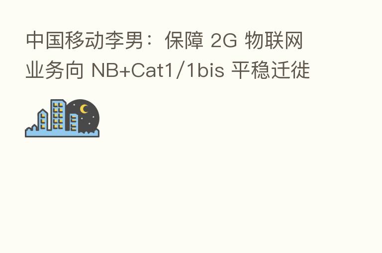 中国移动李男:保障 2G 物联网业务向 NB+Cat1/1bis 平稳迁徙