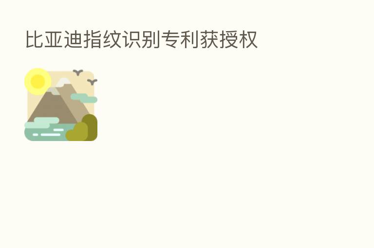 比亚迪指纹识别专利获授权