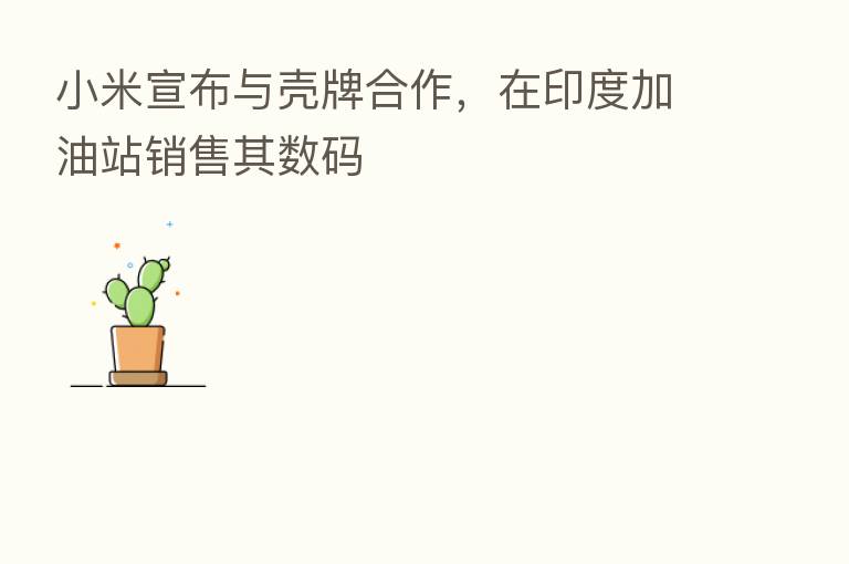 小米宣布与壳牌合作,在印度加油站销售其数码