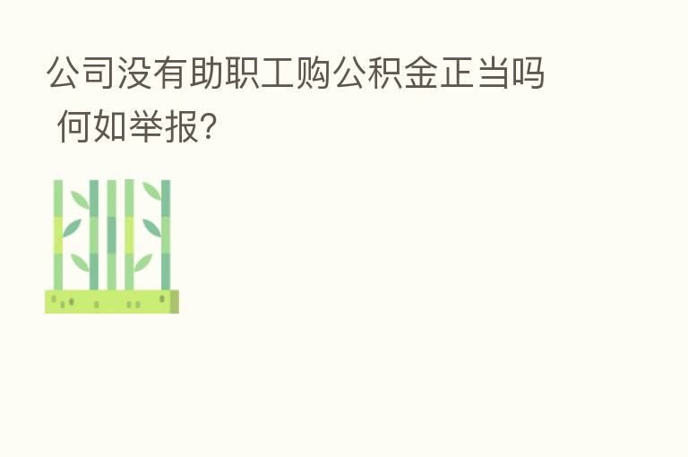 公司没有助职工购公积金正当吗 何如举报?