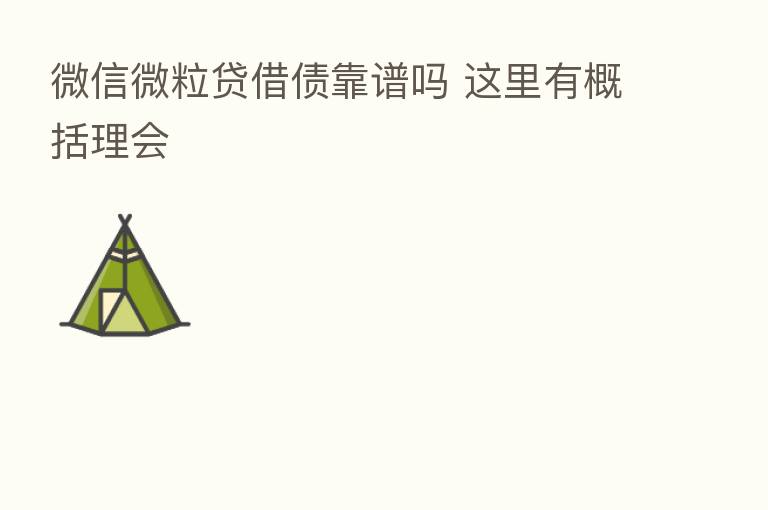 微信微粒贷借债靠谱吗 这里有概括理会