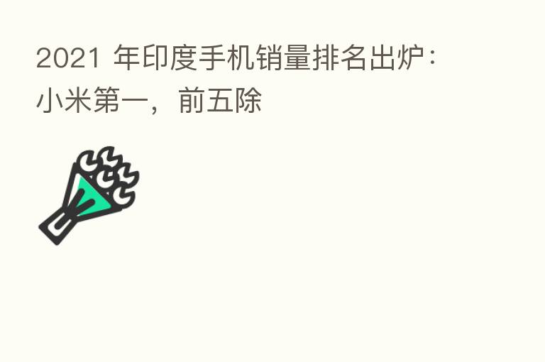 2021 年印度手机销量排名出炉:小米 一,前五除