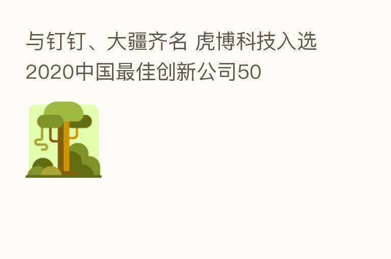 与钉钉、大疆齐名 虎博科技入选2020中国 佳创新公司50
