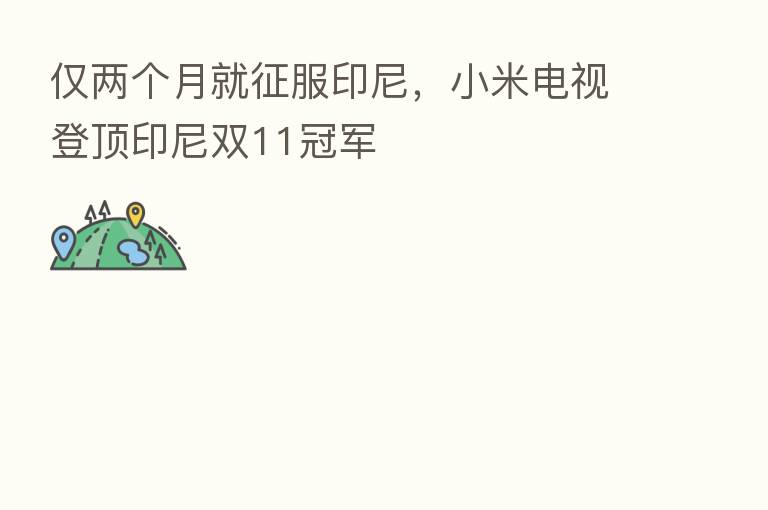 仅两个月就征服印尼，小米电视登顶印尼双11冠军