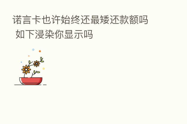 诺言卡也许始终还 矮还款额吗 如下浸染你显示吗
