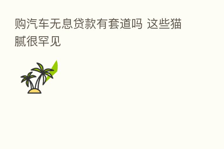 购汽车无息贷款有套道吗 这些猫腻很罕见