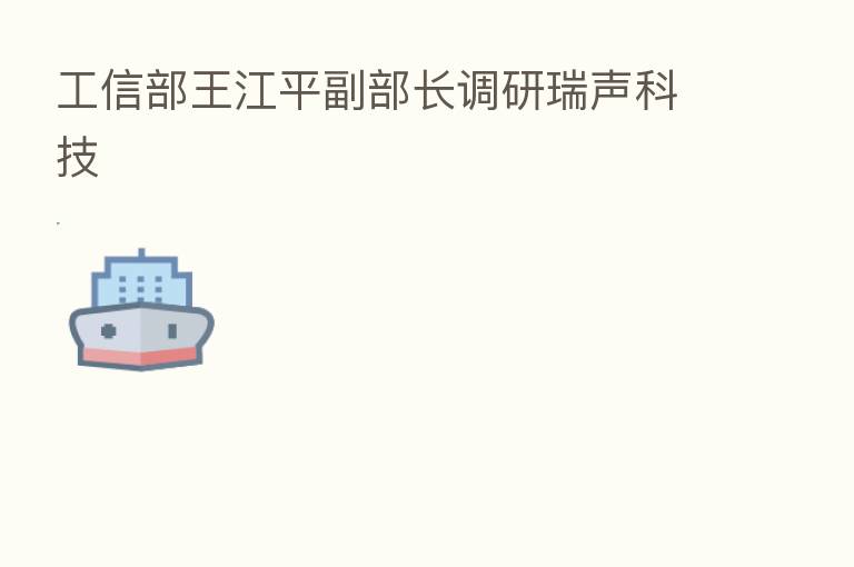工信部王江平副部长调研瑞声科技
