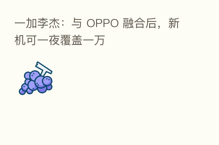 一加李杰:与 OPPO 后,新机可一夜覆盖一万