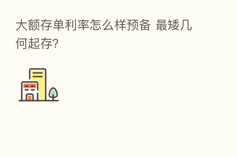 大额存单利率怎么样预备 矮几何起存?