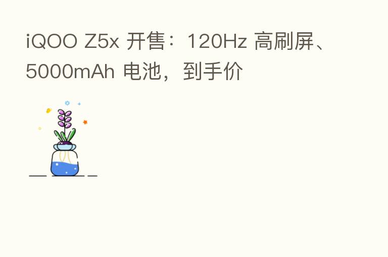 iQOO Z5x 开售：120Hz 高刷屏、5000mAh 电池，到手价