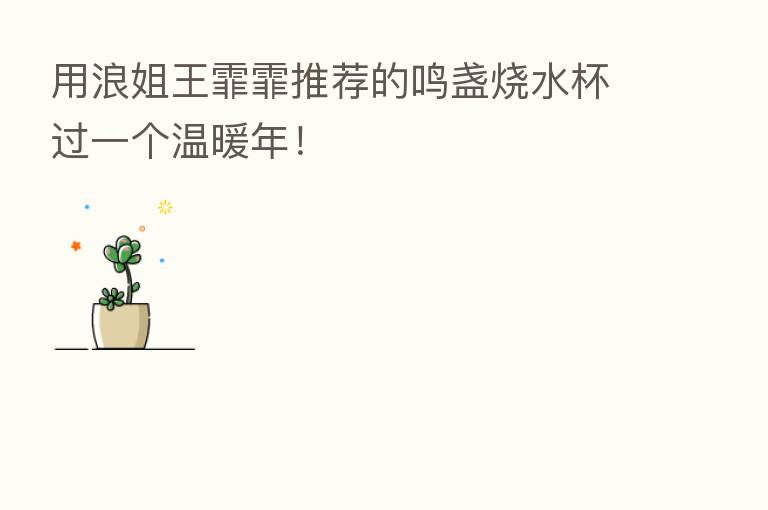 用浪姐王霏霏推荐的鸣盏烧水杯过一个温暖年!