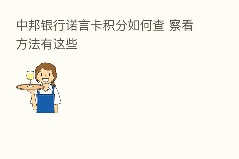 中邦银行诺言卡积分如何查 察看方法有这些
