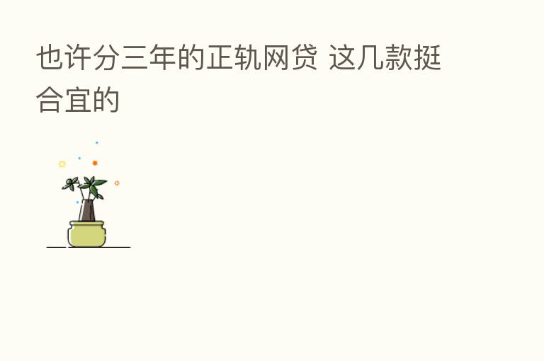 也许分三年的正轨网贷 这几款挺合宜的
