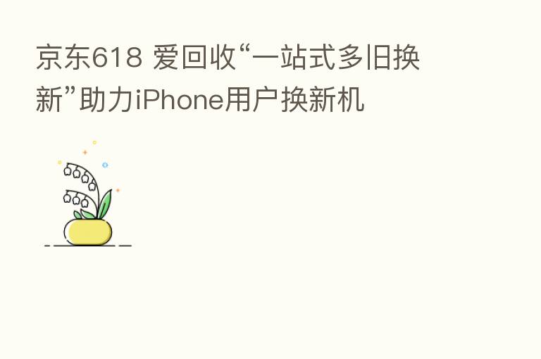 京东618 爱回收“一站式多旧换新”助力iPhone用户换新机