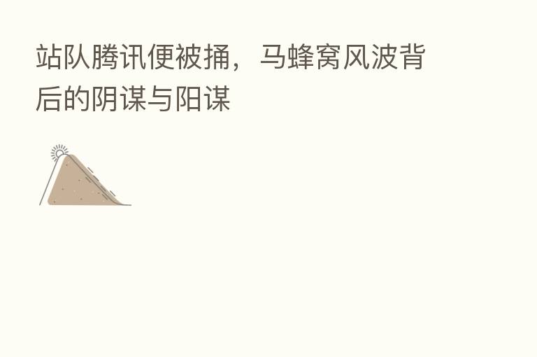 站队腾讯便被捅，马蜂窝风波背后的阴谋与阳谋