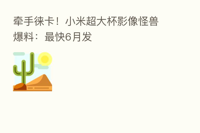 牵手徕卡!小米超大杯影像怪兽爆料: 快6月发