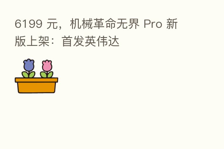6199 元,机械革命无界 Pro 新版上架:首发英伟达