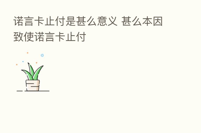诺言卡止付是甚么意义 甚么本因致使诺言卡止付