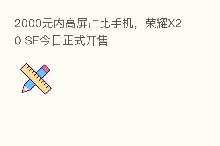 2000元内高屏占比手机, X20 SE今日正式开售