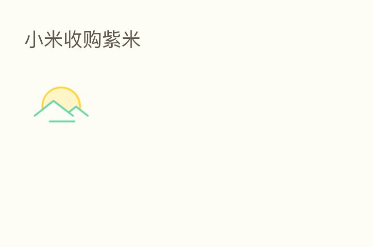 小米收购紫米