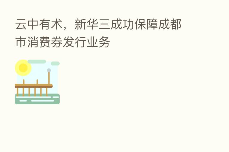云中有术,新华三成功保障成都市消费券发行业务
