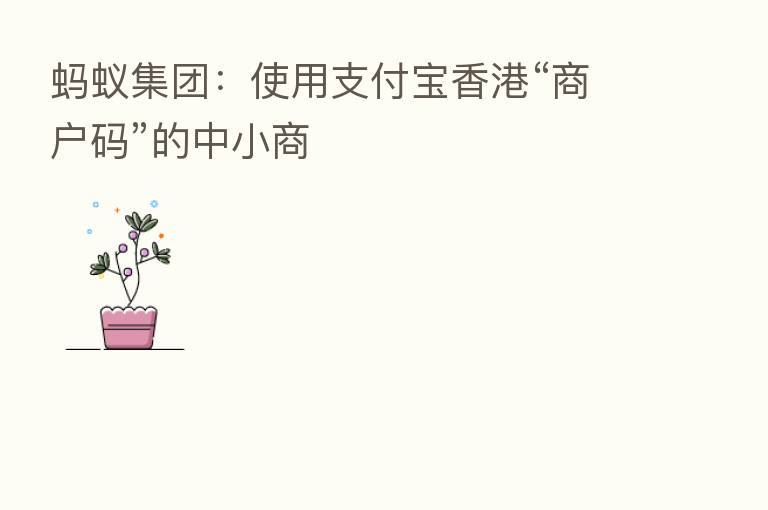 蚂蚁集团:使用支付宝香港“商户码”的中小商