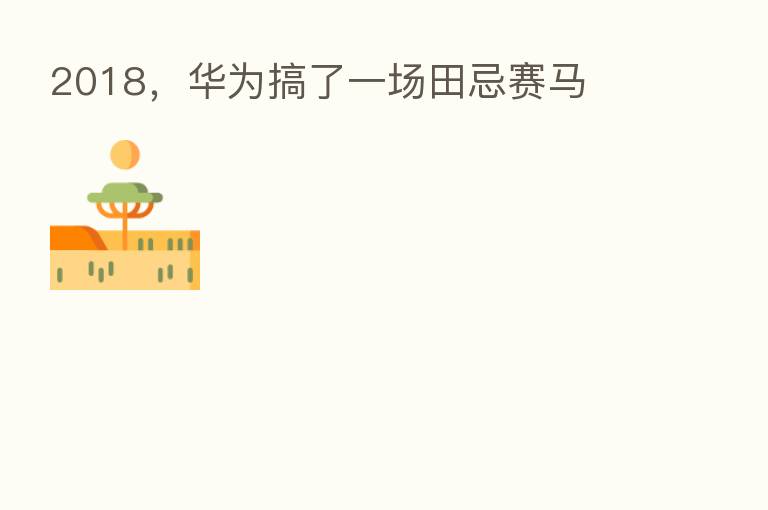 2018,华为搞了一场田忌赛马