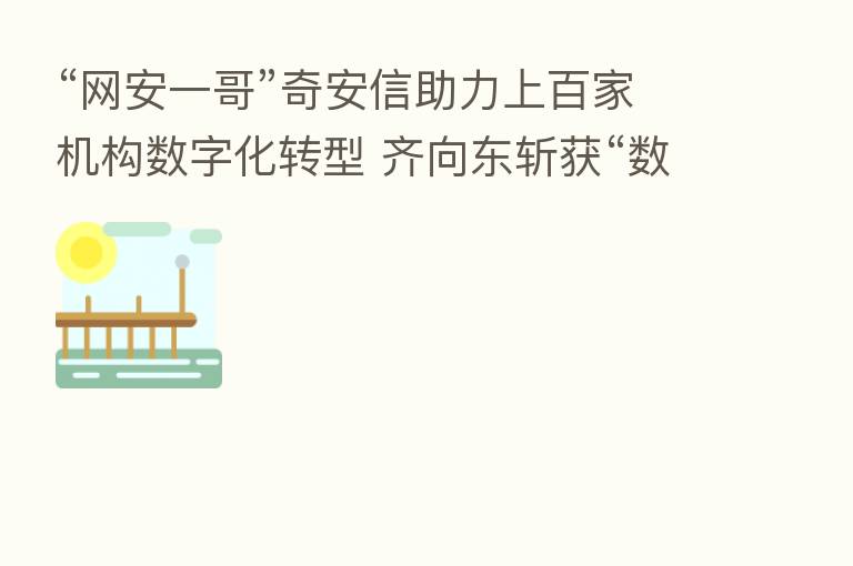 “网安一哥”奇安信助力上百家机构数字化转型 齐向东斩获“数字经济掌舵人”桂冠