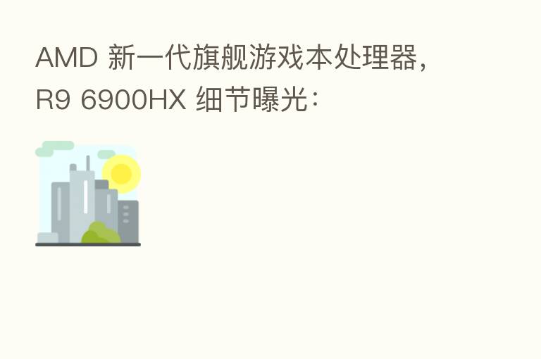 AMD 新一代旗舰游戏本处理器,R9 6900HX 细节曝光:
