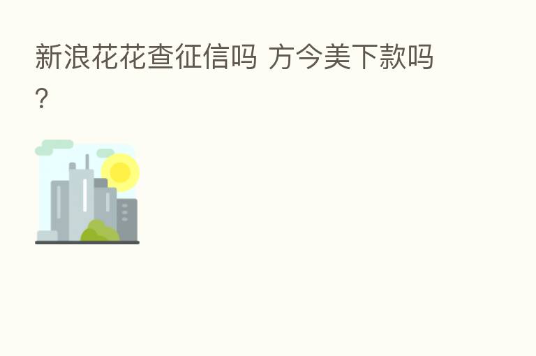 新浪花花查征信吗 方今美下款吗?