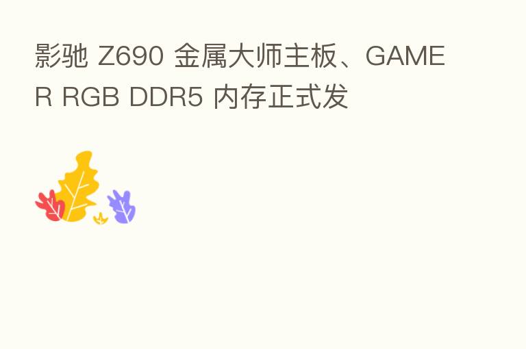 影驰 Z690 金属大师主板、GAMER RGB DDR5 内存正式发
