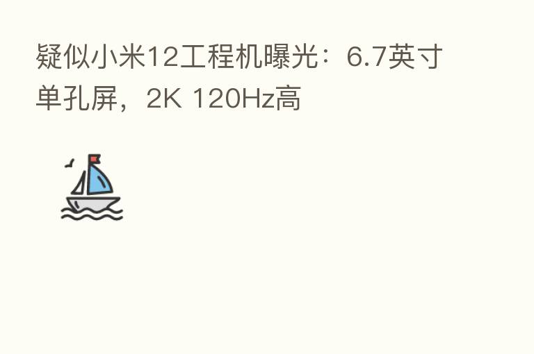 疑似小米12工程机曝光：6.7英寸单孔屏，2K 120Hz高