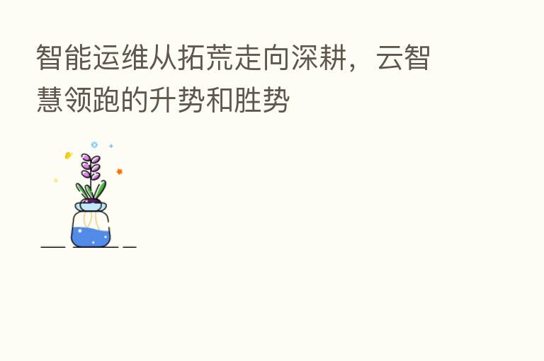 智能运维从拓荒走向深耕,云智慧领跑的升势和胜势