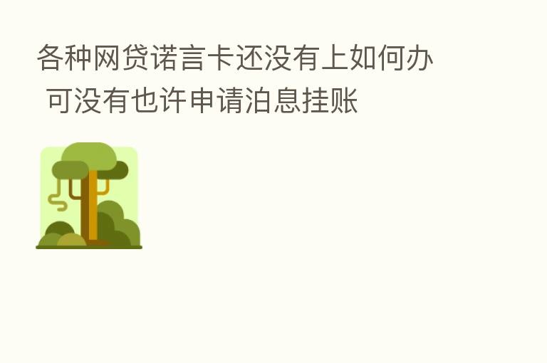 各种网贷诺言卡还没有上如何办 可没有也许申请泊息挂账