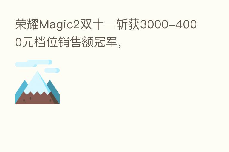 荣耀Magic2双十一斩获3000-4000元档位销售额冠军，