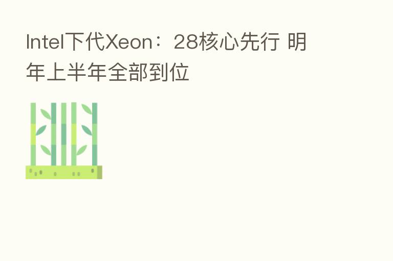 Intel下代Xeon:28核心先行 明年上半年全部到位