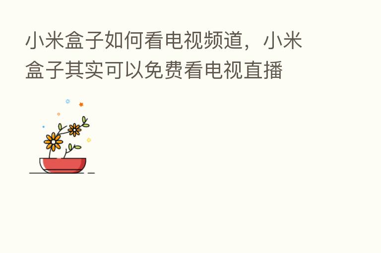 小米盒子如何看电视频道,小米盒子其实可以免费看电视直播