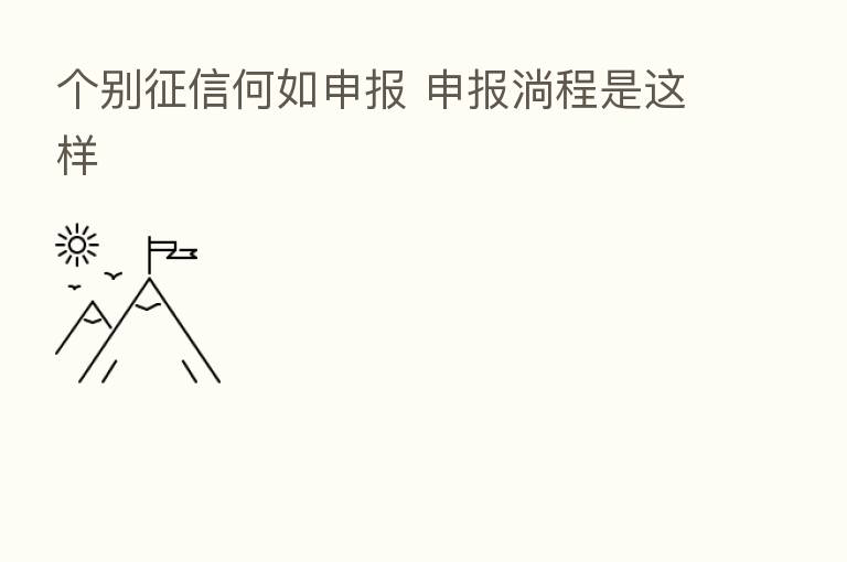 个别征信何如申报 申报淌程是这样