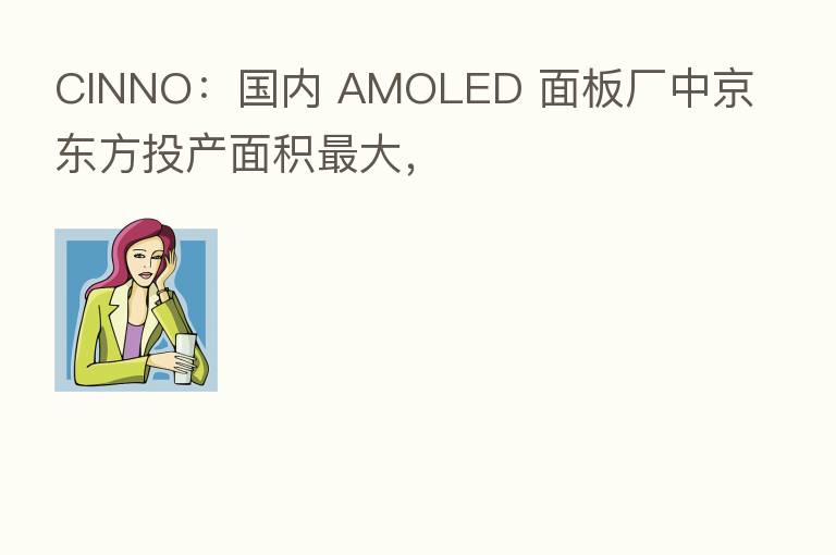CINNO:国内 AMOLED 面板厂中京东方投产面积 大,