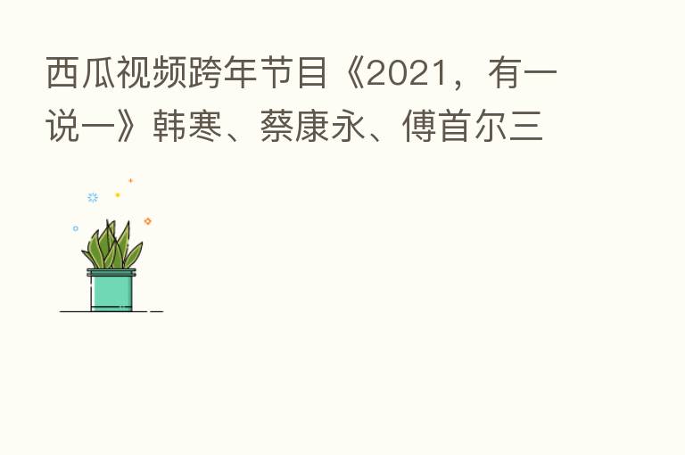 西瓜视频跨年节目《2021,有一说一》韩寒、蔡康永、傅首尔三位真话嘉宾引发热议