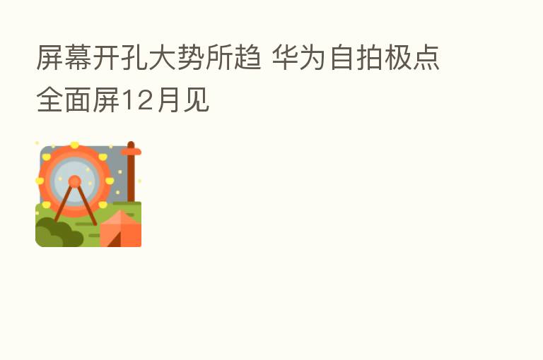 屏幕开孔大势所趋 华为自拍极点全面屏12月见