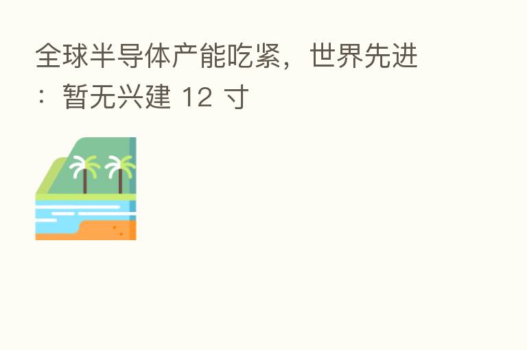 全球半导体产能吃紧,世界先进:暂无兴建 12 寸