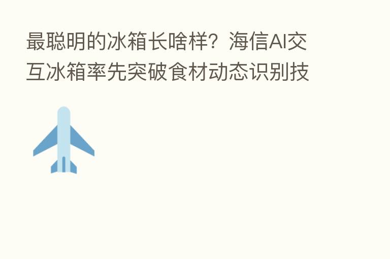 聪明的冰箱长啥样?海信AI交互冰箱率先突破食材动态识别技术