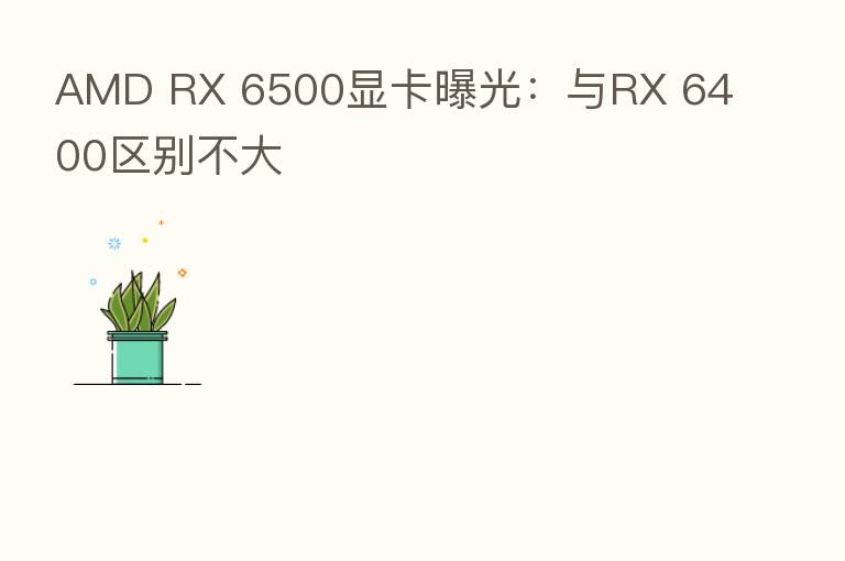 AMD RX 6500显卡曝光:与RX 6400区别不大