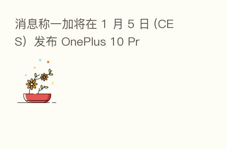 消息称一加将在 1 月 5 日 (CES)发布 OnePlus 10 Pr