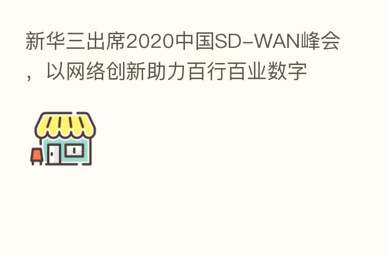 新华三出席2020中国SD-WAN峰会,以网络创新助力百行百业数字化转型