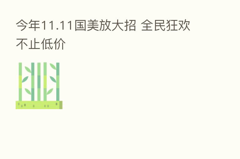 今年11.11国美放大招 全民狂欢不止低价