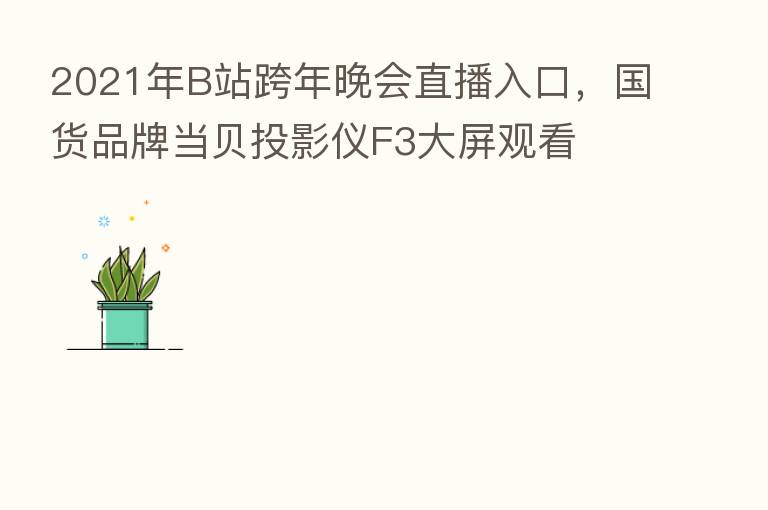 2021年B站跨年晚会直播入口,国货品牌当贝投影仪F3大屏观看