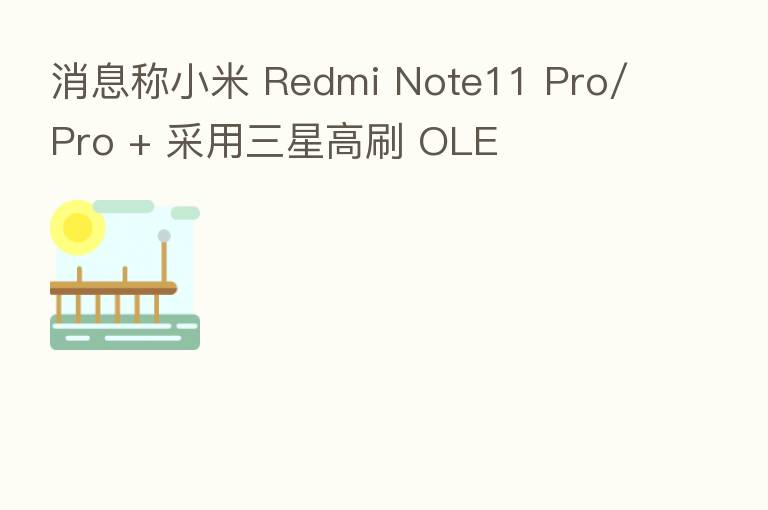 消息称小米 Redmi Note11 Pro/Pro + 采用三星高刷 OLE